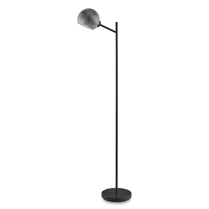 Lampe sur pied Francille, Noir, noir, noir, noir