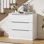3 Drawer White Dresser For Bedroom 30" Wide Nightstand