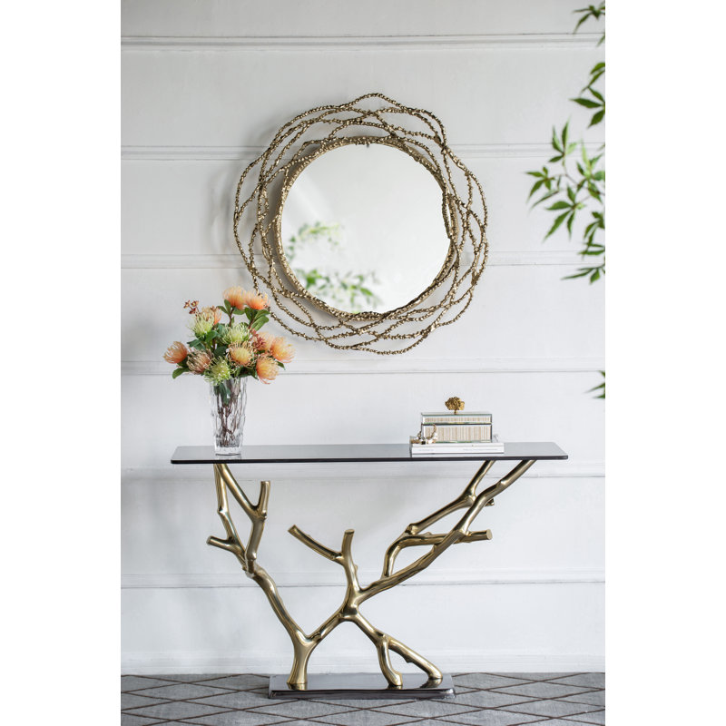 47.2'' Glass Top Console Table