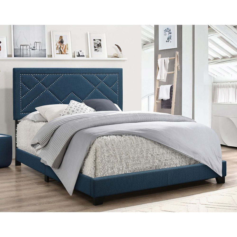Lit tapissier Gerit, Gris, Grand