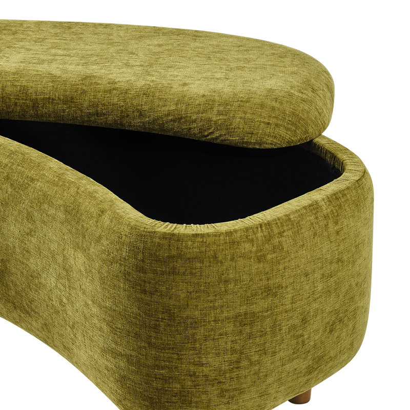 Brenin Fabric Storage Bench, Seneca Olive
