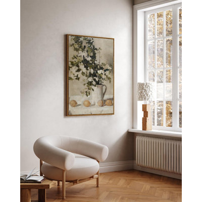 Tableau vintage encadré doré pour le salon, toile imprimée de fleurs, décoration d'étagère pour la cuisine, art mural esthétique pour la chambre, cadeaux de Noël pour les amis et la famille, hortensia blanc