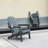 Adirondack Chair Made Of Gray Wood Grain Composite Material, Foldable With Double Cup Holders, Suitable For Patio/Terrace Use.-2099973400