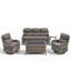 Ensemble 5 pièces de canapé de patio et de chaises pivotantes en osier avec table basse-1850721375-1850721372