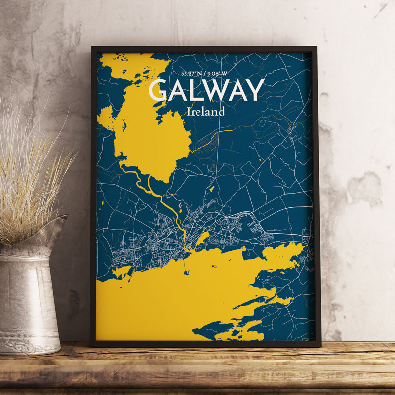 Galway City Map - No Frame Print, 43.2cm H x 27.9cm W x 0.13cm D