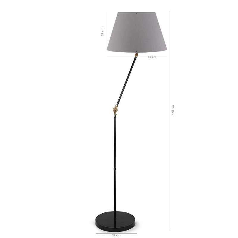 Lampe de lecture sur pied 59 ", gris