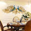 66.14 Inch Oversized Luxury Metal Peacock Design Silent Non-ticking Digital Wall Clock For Living Room Decor