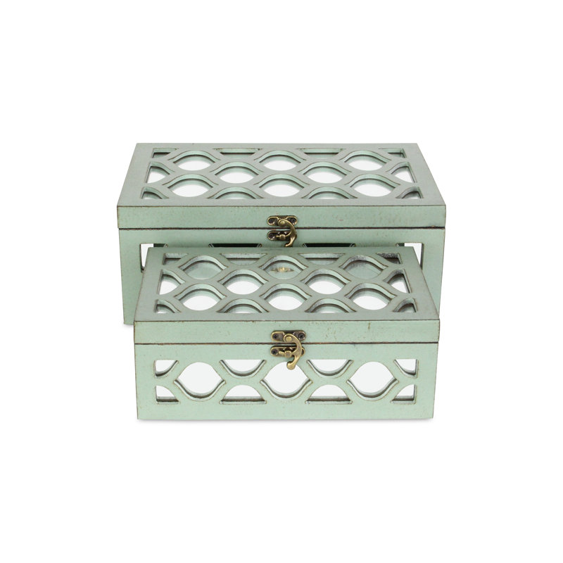 Boîtes décoratives Eziah, Vert écume de mer