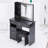 37" Middle Size Left Drawer Desktop Vanity Table + Cushioned Stool-1981542205
