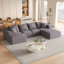 Ensemble de canapé modulaire en forme de L Boneless de 132 po avec 6 coussins-215155072