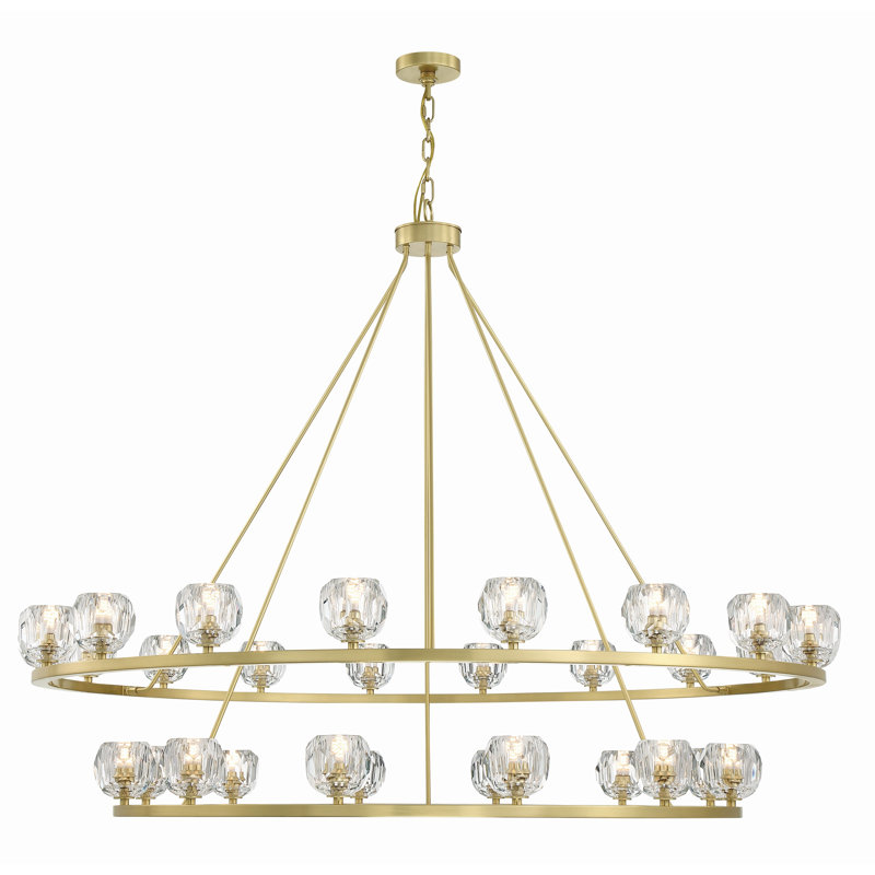 30 - Light Dimmable Wagon Wheel Chandelier