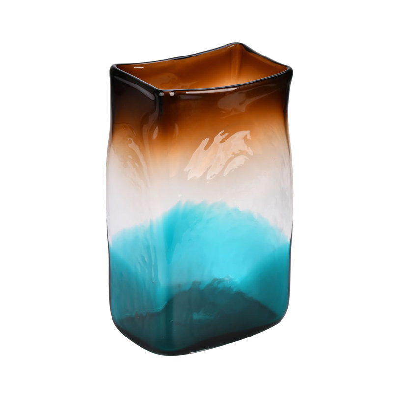 Vase en verre Elyes Sienna, H 11 po x l 5 po x P 7 po