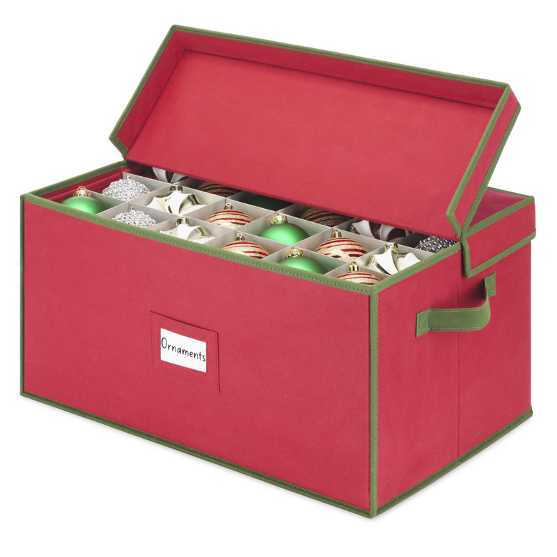 Whitmor Storage Box with Removable Trays - Red w/Green Trim