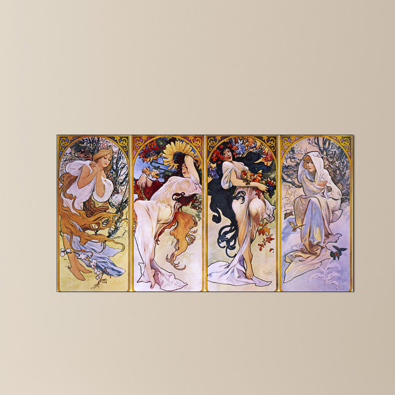 Mucha Alphonse - Wrapped Canvas Painting, 53cm H x 100cm W x 1.8cm D