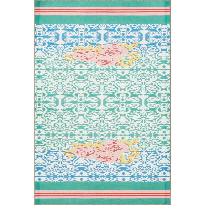 Tapis tissé à motif floral rétro Vintage, Sous-tapis rectangulaire de 3 pi 3 po x 4 pi 11 po