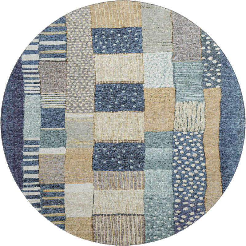 Premium Machine Washable Millbrook AMF1960 Geometric Rug, Round 8'
