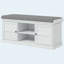 Banc de rangement pour chaussures avec siège à coussin et tablette réglable, blanc