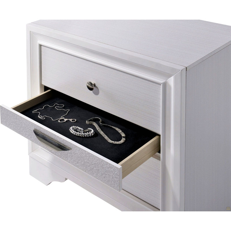Table de chevet 1pc, Blanc