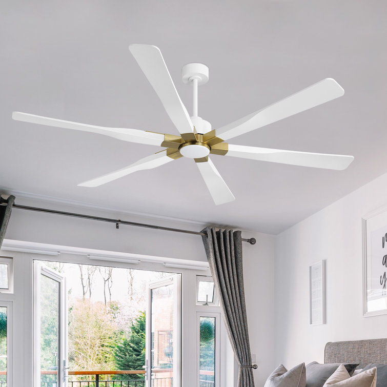 6-Blade Reversible LED Ceiling Fan with Light Kit and Remote Control