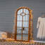 Miroir demi-rond allongé 24 po x 79 po avec décor de fenêtre décoratif