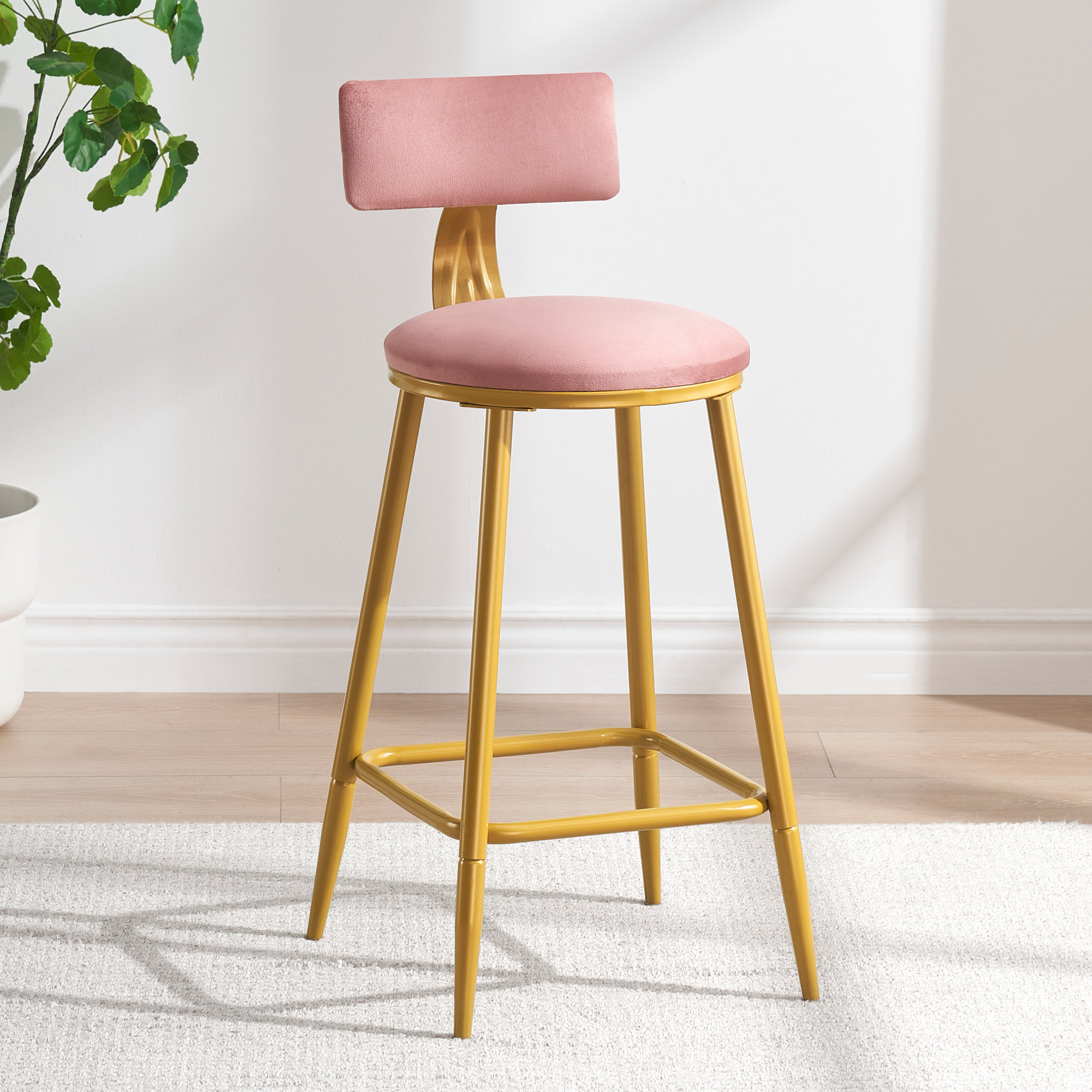 Pink counter 2024 height stools