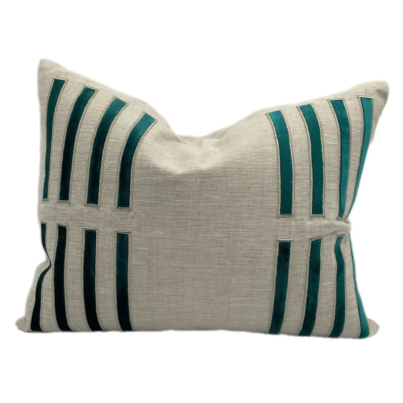 Porto Lumbar Pillow Cover & Insert, Teal