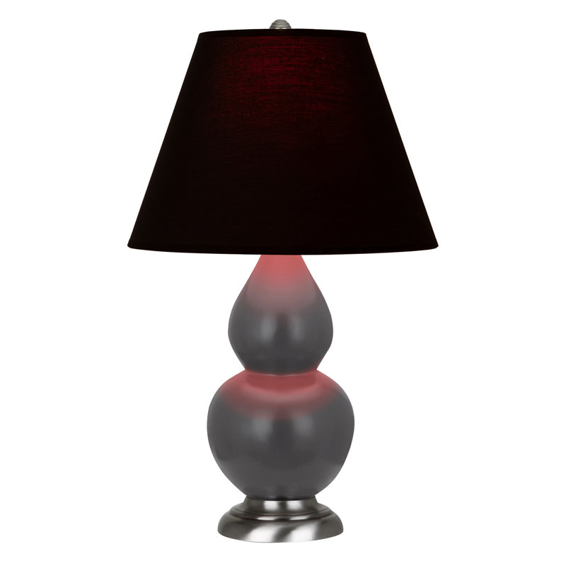 Matte Small Double Gourd Accent Lamp - Celadon, Deep Patina Bronze - Navy, Gray Shade, Matte Gray/Silver, Black/Red