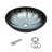 16.5" Circular Glass Bathroom Sink Vessel Sink with Pop-Up Drain