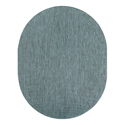 Tapis bleu sarcelle intérieur / extérieur Sevim