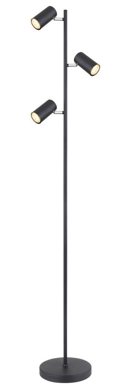Raahil 154cm Traditional Floor Lamp, Black
