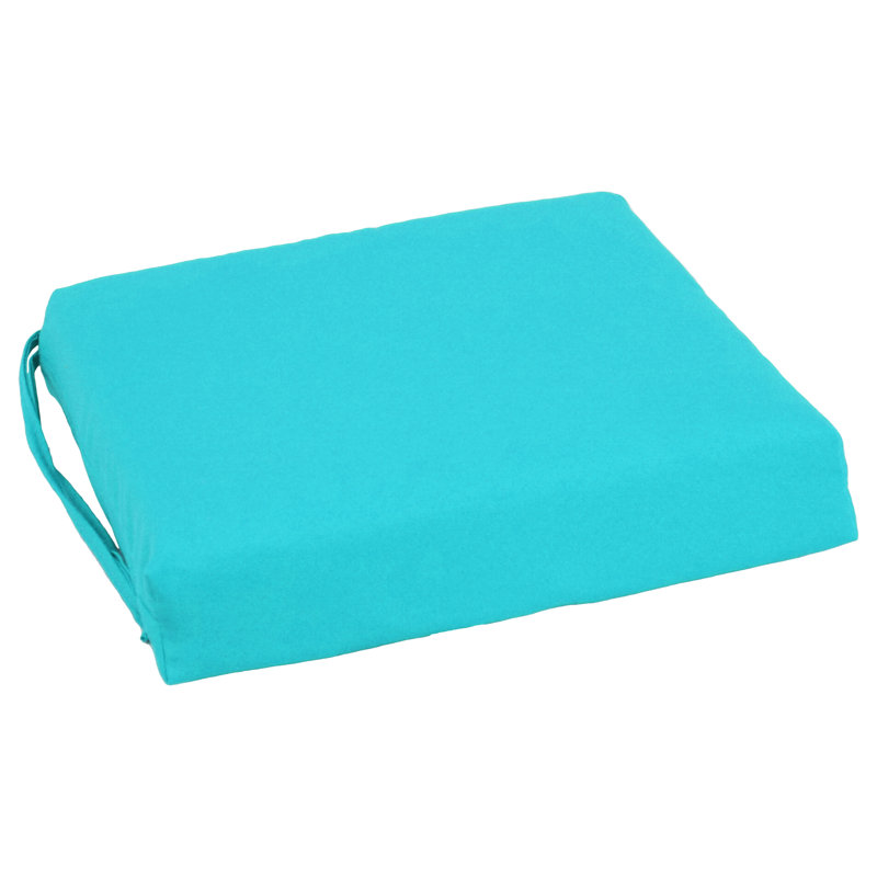 Outdoor 3'' Seat Cushion, Aqua Blue