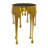 Aluminum Metal Melting Drip Side End Accent Table with Glass Tabletop-1701459343