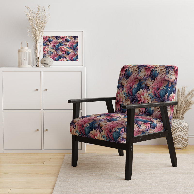 Fauteuil d'appoint rembourré bohémien rose et bleu