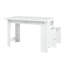Table de bar moderne 3 en 1 de 138 cm (54,33 po) avec plateau pliable imitation marbre, 2 armoires de rangement et étagères réglables-134043023