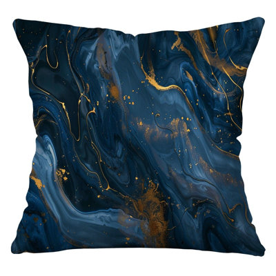 Marble Abstract Cotton Blend Reversible Throw Pillow