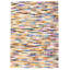 Tapis violet / brun / jaune en cuir de vache Patchwork