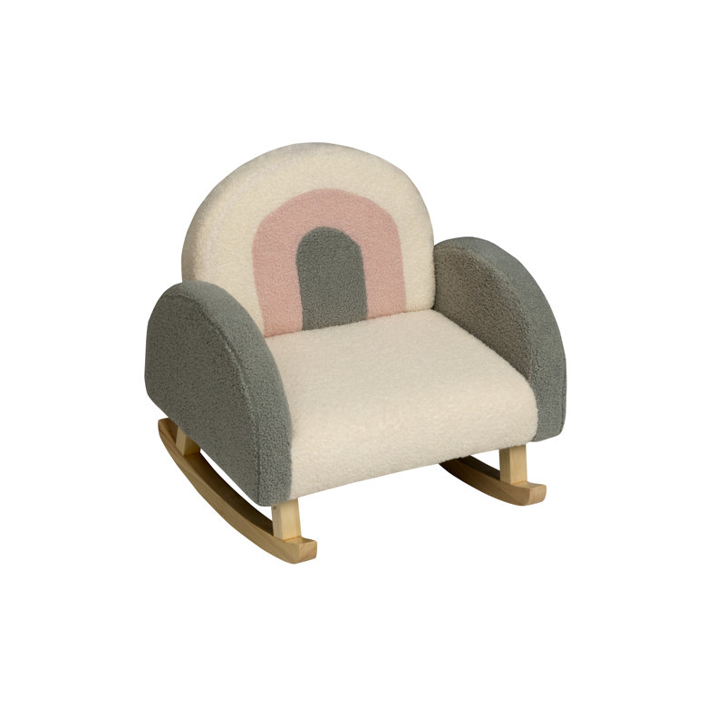 Chaise berçante Huyett, Gris / blanc