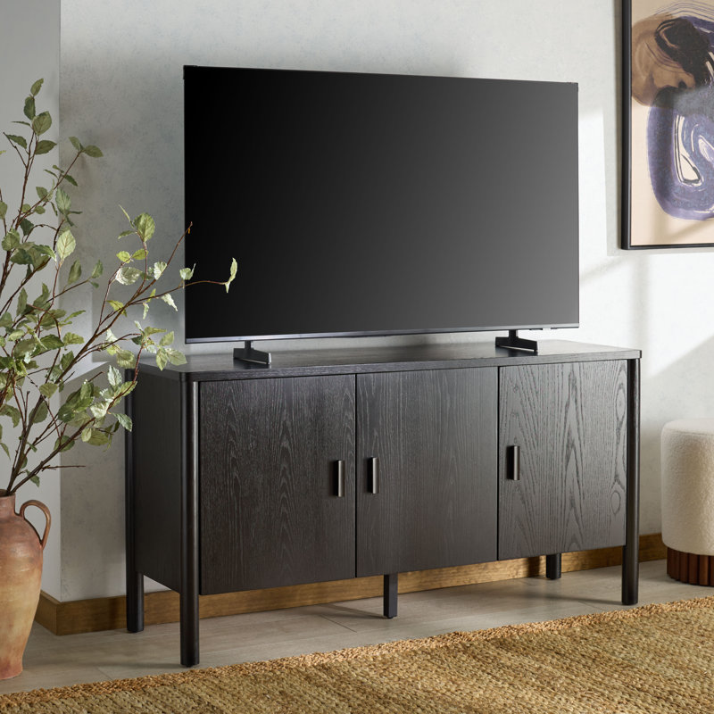 Kaplan Wood 3-Door Sideboard, Black