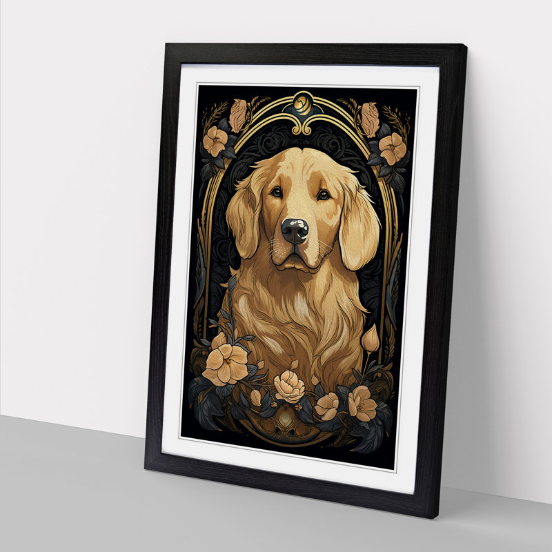 Golden Retriever Nouveau - Framed Print