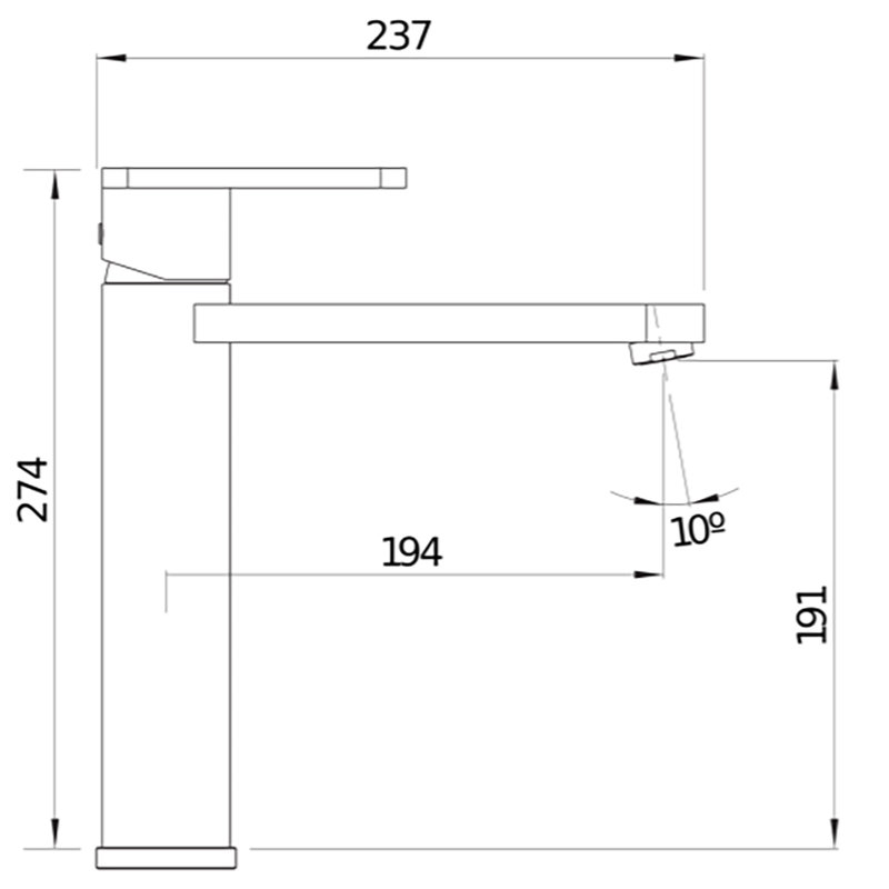 Plato Single Lever Monobloc Tap
