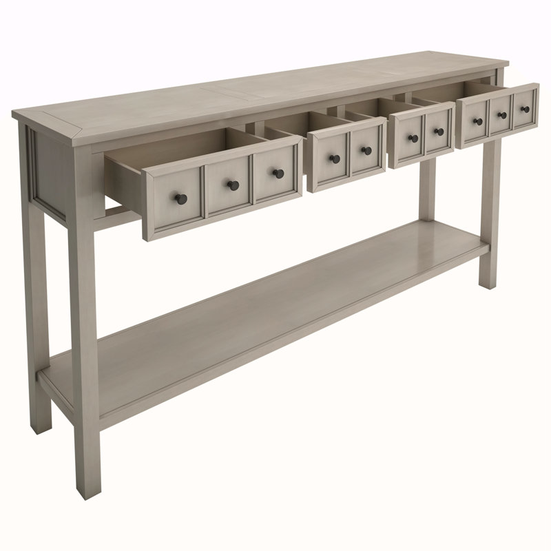 Rustic Entryway Console Table, Gray Wash
