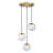 Neva 3-Light Transitional Globe Chandelier for Entryways with 7 in. Clear Iridescent Glass Shades-808494031