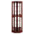 Cherry Curio Cabinet, Lights & Mirrors, 6 Adjustable Shelves, Interior 72"h Corner Lights, Mirrored, Finish-1937717439-1937717433