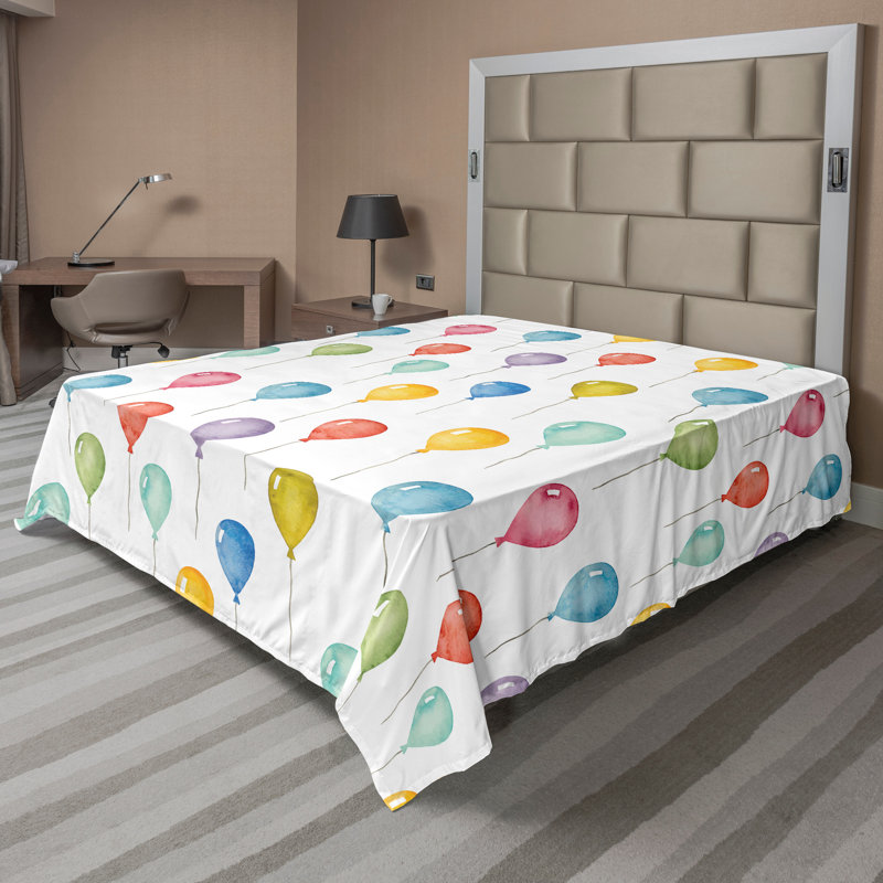 Multicolore Ambesonne, Drap plat pour très grand lit californien