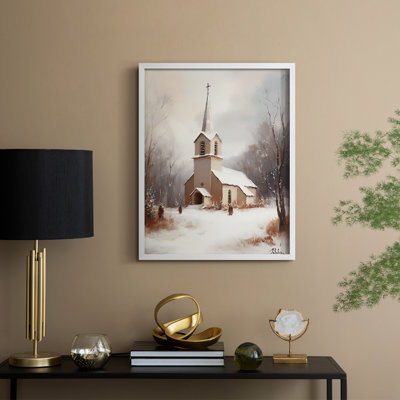 «Christmas Holiday Art», série 2-CXIX, reproduction encadrée - bois massif