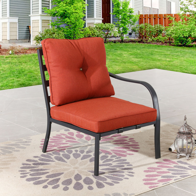 Jenalea Powder Coated Steel Outdoor Lounge Chair