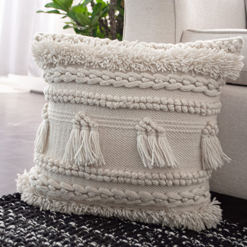 Baymont Fringed Outdoor Pillow Cover