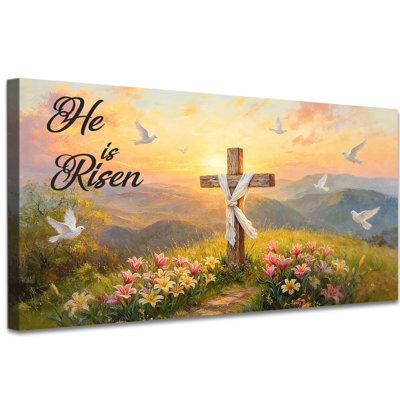 «He Is Risen», art mural sur toile, impressions d'art chrétiennes, Pâques