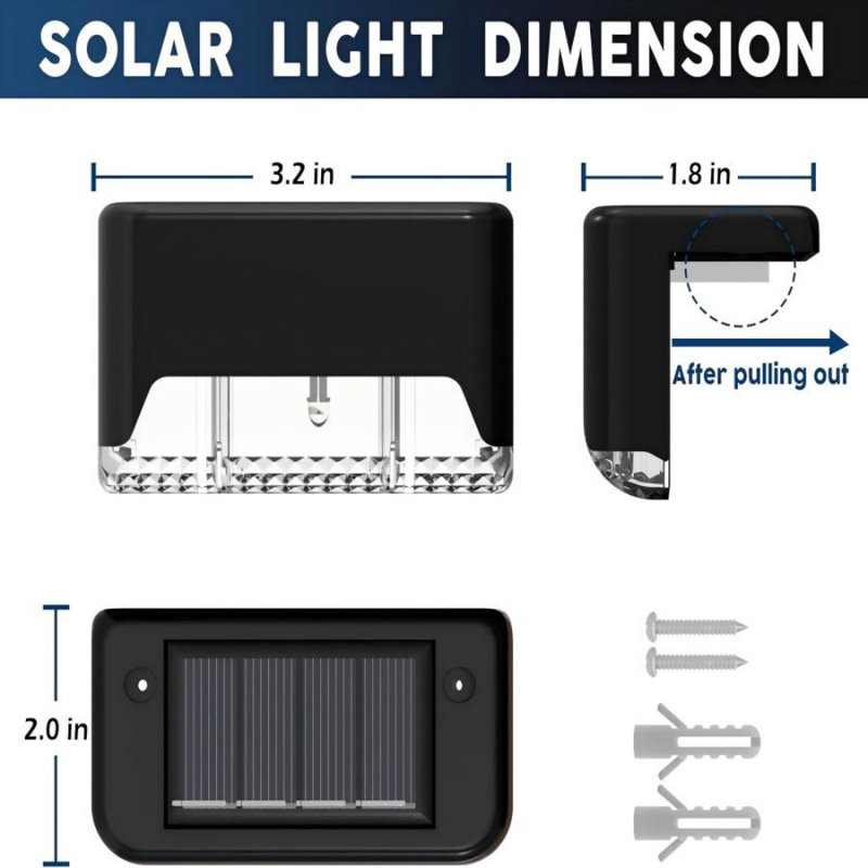 16pcs Led Solar Step Deck Lights Decor