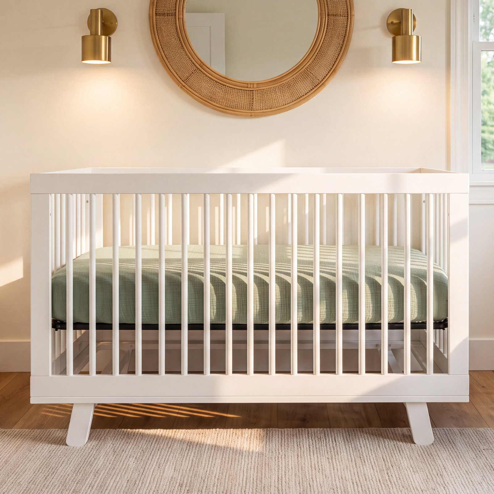 Matcha Muslin Midi Crib Sheet